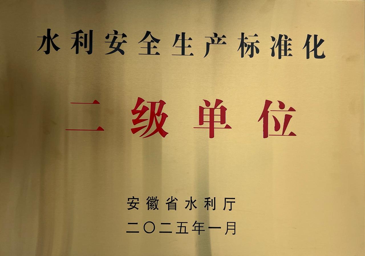 水利安全生產(chǎn)標(biāo)準(zhǔn)化二級單位