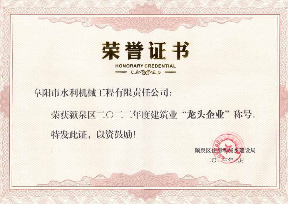 2022年度建筑業(yè)龍頭企業(yè)